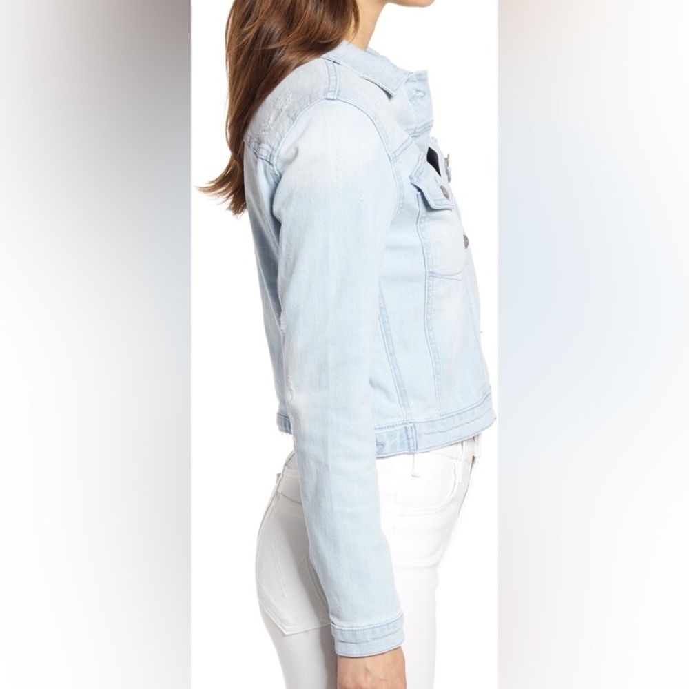 Rachel Parcell Distressed Denim Jacket Women’s Size Extra Large - Picture 3 of 11
